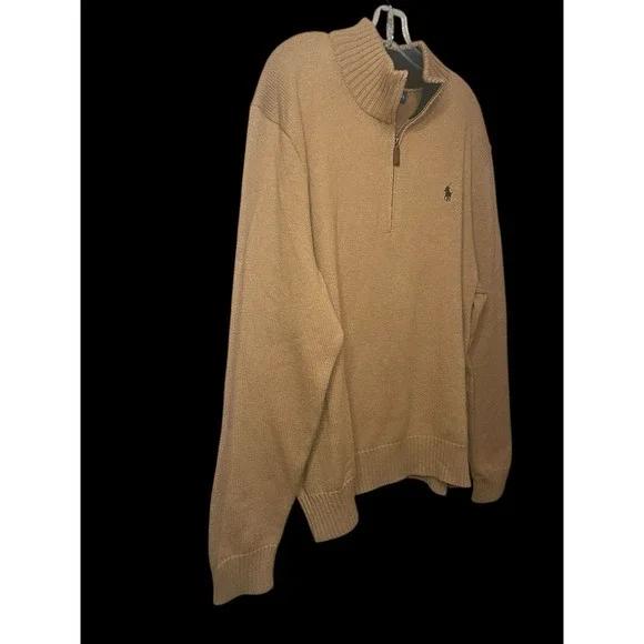 Polo Ralph Lauren 1/4 Zip Pull Over Sweater Mens XXL  100% Cotton NWOT‎ - Picture 4 of 6